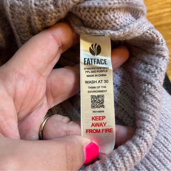 Fat face holly half neck sweater in lavender purple size 12 - Picture 4 of 5